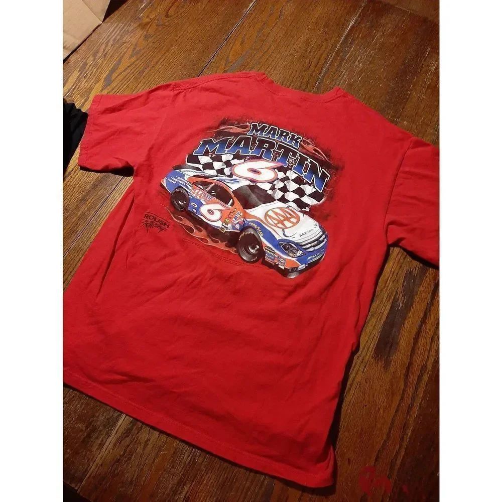 Large 2006 Mark Martin AAA Roush Racing Short Sleeve Crew Neck Cotton Tee TShirt